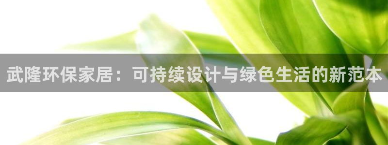 杏耀代理注册开户：武隆环保家居：可持续设计与绿色生活的新范本